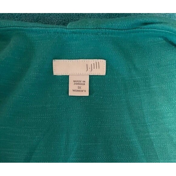 J. Jill Dress 1X Aqua Green Blouson Style w/ Pockets Corpcore Business Casual - Picture 2 of 5